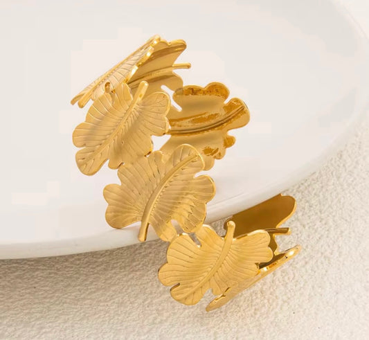 Golden Leaf Whisper Cuff
