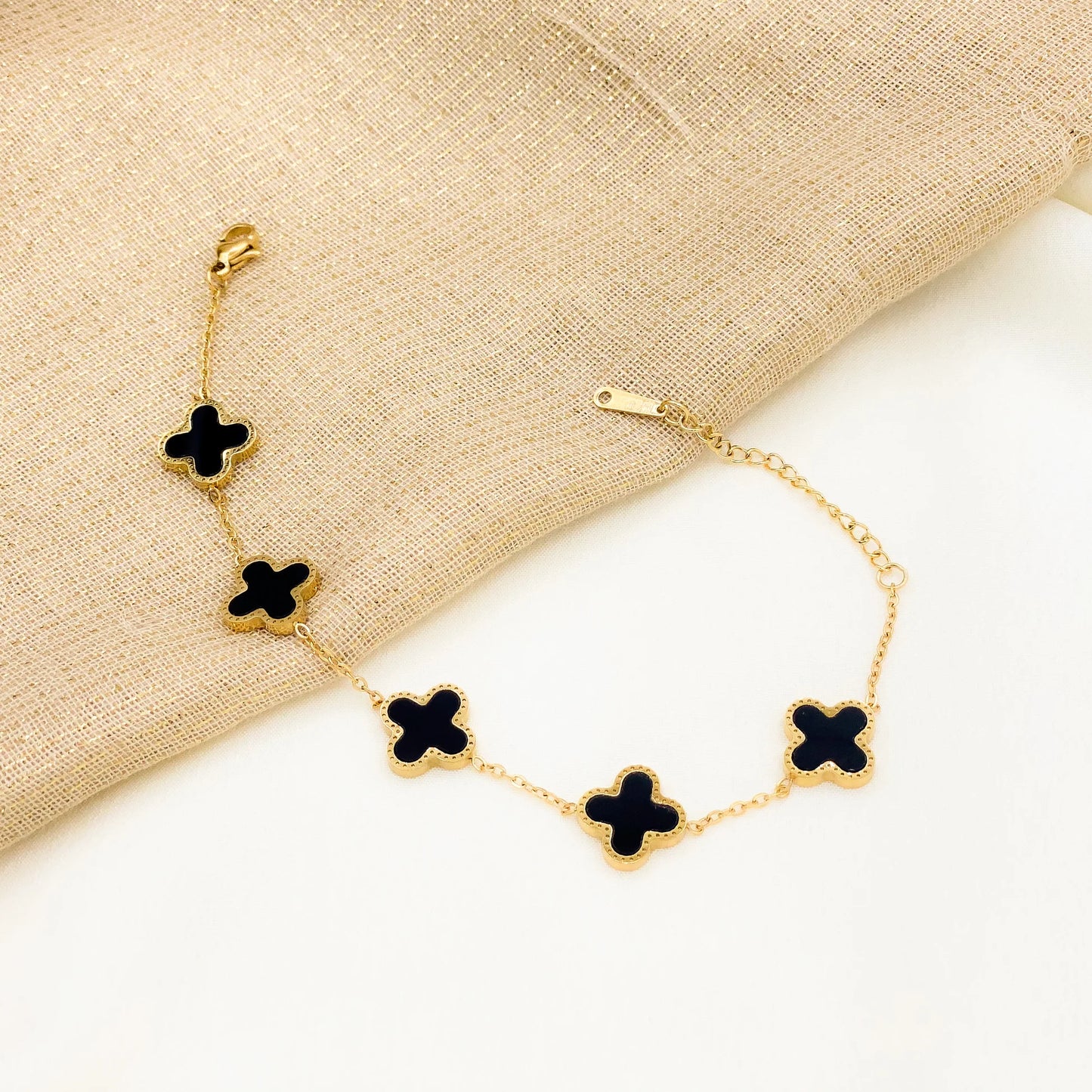 Black 4 leaf Clover Bracelet