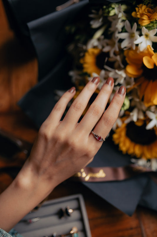 Celeste pink Topaz Ring – Dainty Silver Engagement or Promise Ring