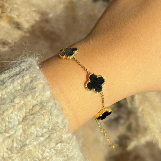 Black 4 leaf Clover Bracelet