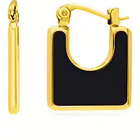 lack & Gold Geometric Hoop Earrings – Stainless Steel | Azmira’s Jewels