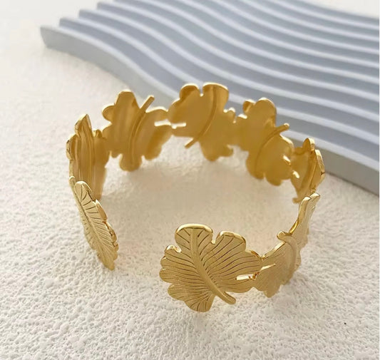 Golden Leaf Whisper Cuff