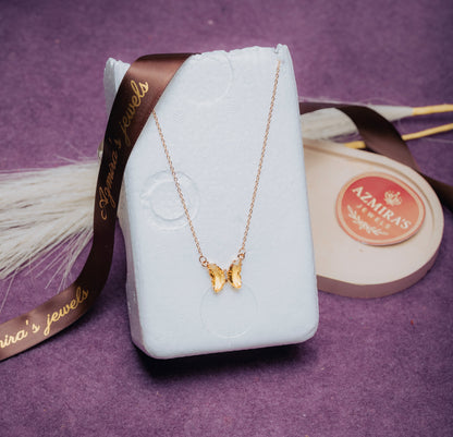 Light Yellow Butterfly Pendant Necklace – Minimalist Chain | Azmira’s Jewels