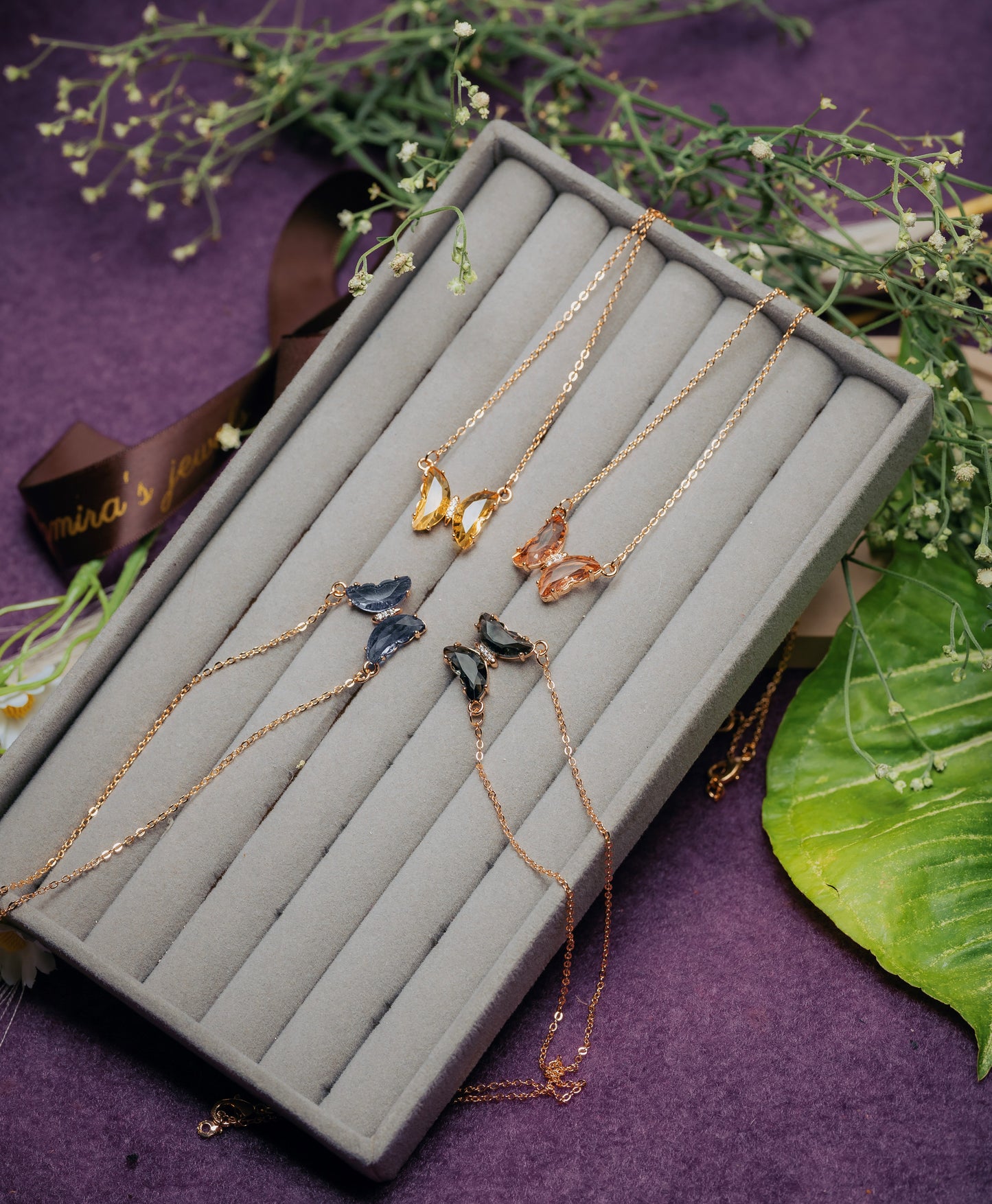 Butterfly Pendant Necklace – 4 Color Options