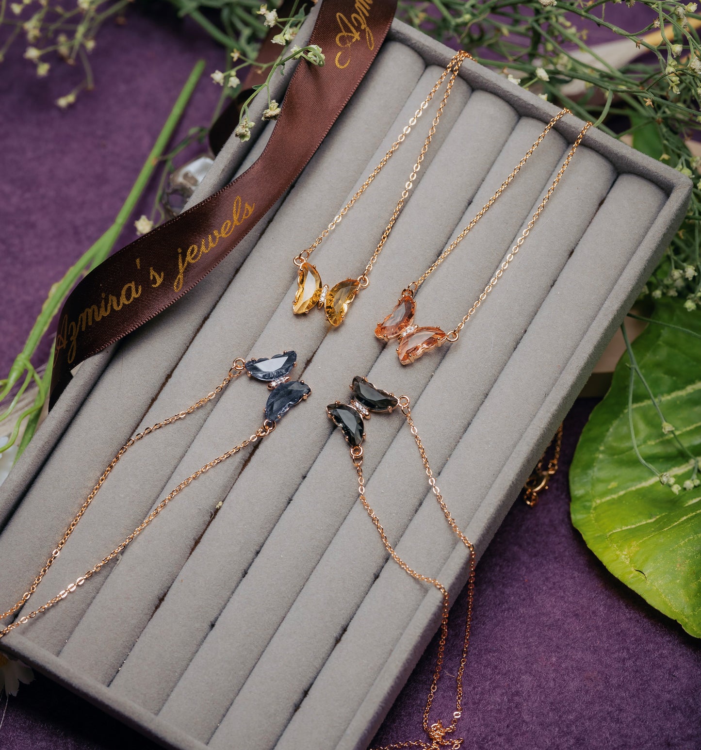 Butterfly Pendant Necklace – 4 Color Options