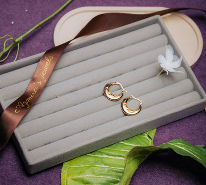 Gold Crescent Hoop Earrings – Stainless Steel | Azmira’s Jewels
