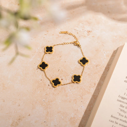 Black 4 leaf Clover Bracelet