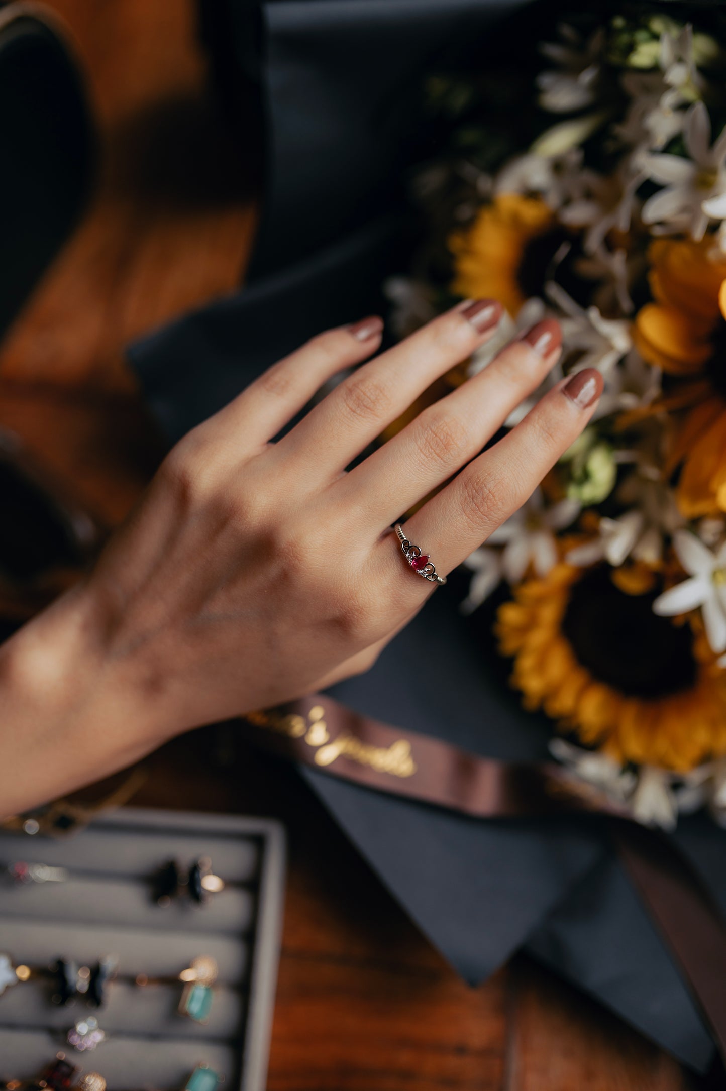 Celeste pink Topaz Ring – Dainty Silver Engagement or Promise Ring