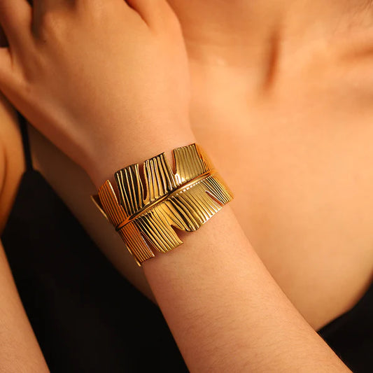 Golden Leaf Whisper Cuffs