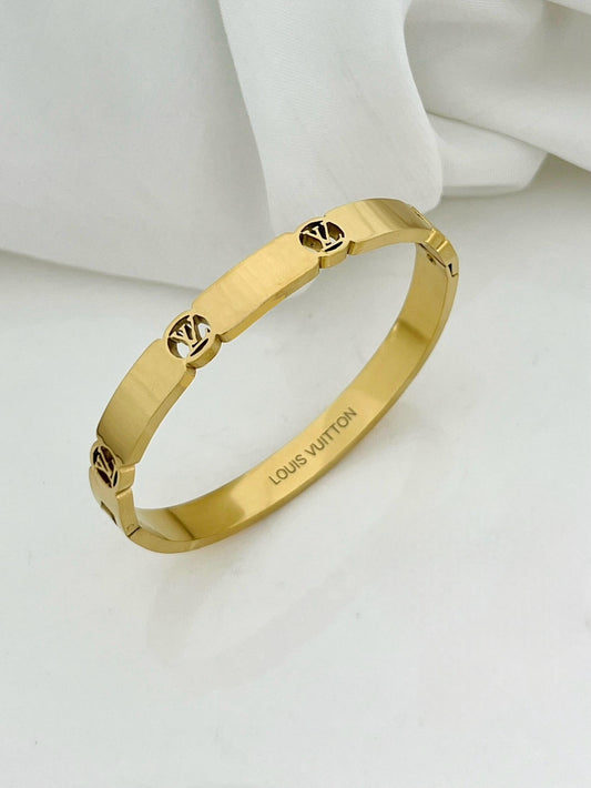 Golden Louis Vuitton Statement Cuff